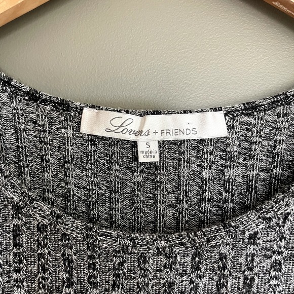 Lovers + Friends Shannon Dress Grey Ribbed Marled Mini Babydoll Swing Size Small - Picture 6 of 14
